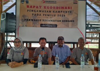 Panwascam Gebang Gelar Rakor Pengawasan Kampanye dan Distribusi Logistik