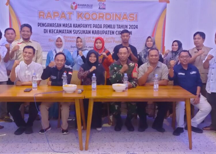 Rapat Koordinasi Pengawasan Kampanye Pemilu 2024 oleh Panwascam Susukan, Kamis (25/1/2024).*