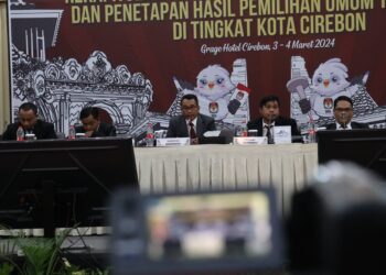 Rapat Rekapitulasi Hasil Perhitungan Perolehan Suara Tingkat Kota Cirebon, Pj Wali Kota Ajak Jaga Suara dan Konstitusi