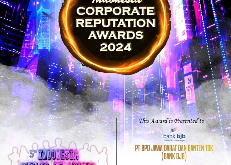 Bank bjb meraih penghargaan bergengsi di ajang "5th Corporate Reputation Awards 2024 & 5th PR Person Awards 2024", Jumat (9/8/2024).